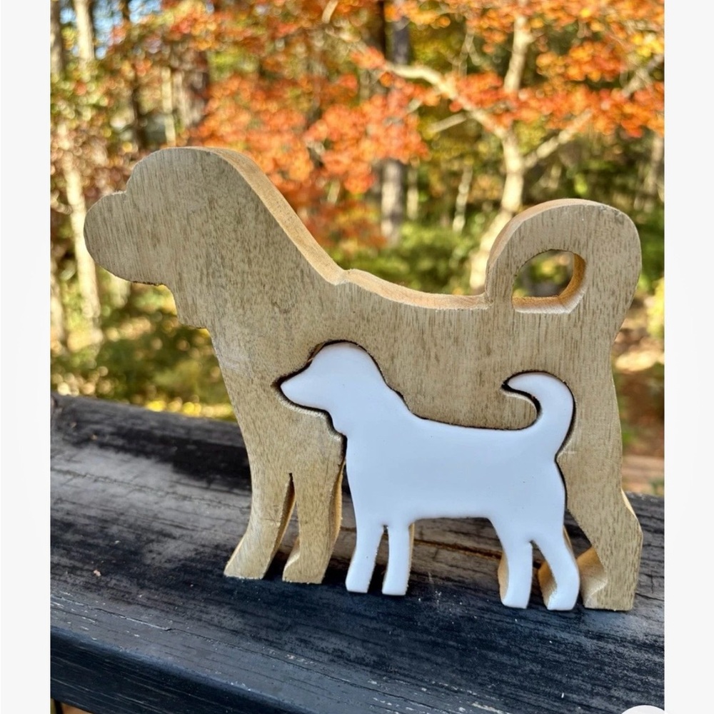 Wooden Dog Puzzle Silhouette Decor